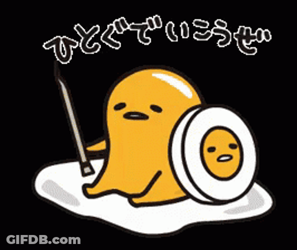 Gudetama Lazy Egg Warrior Sword GIF