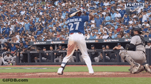 Guerrero Jr. Swinging At Pitch GIF