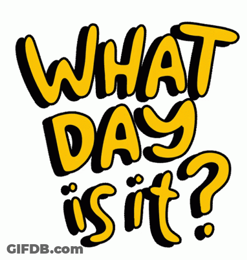 Guess What Day It Is Yellow Letters GIF