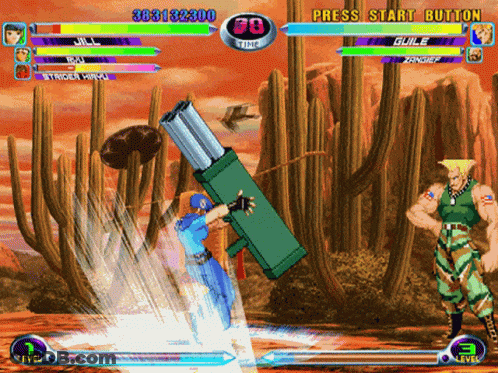 Guile Vs Strider Highu Fight GIF