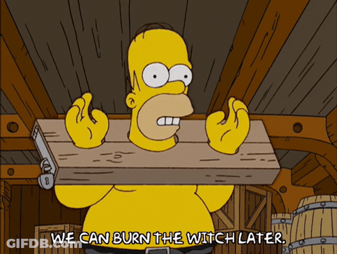 Guillotine Homer Simpson We Can Burn Witch Later GIF