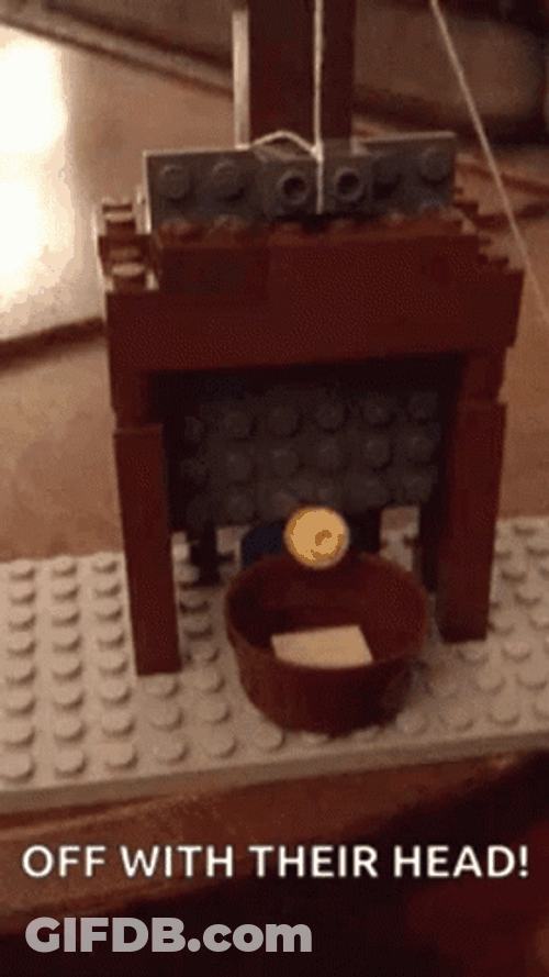 Guillotine Lego Off With Their Head GIF