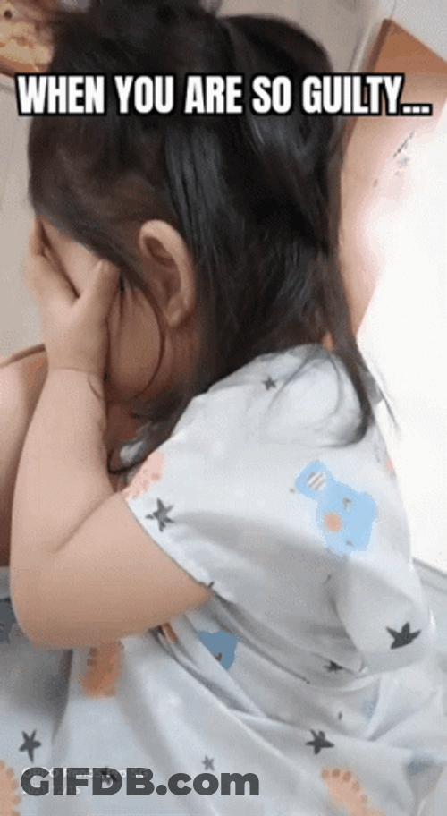Guilty Baby Trying To Take A Peak GIF