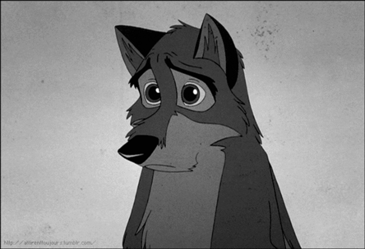 Guilty Balto Looking Down GIF