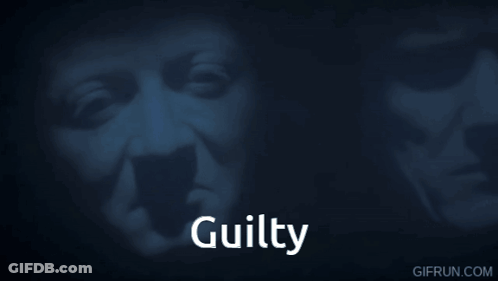 Guilty Word On Dark Blue GIF