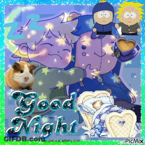 Guinea Pig And South Park Characters Say Good Night GIF