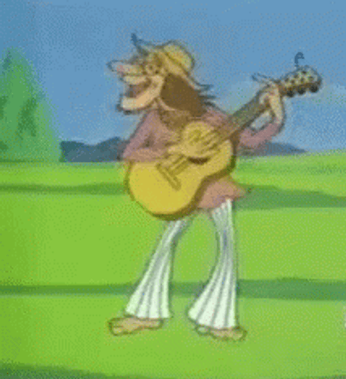 Guitar And Dancing Hippie GIF