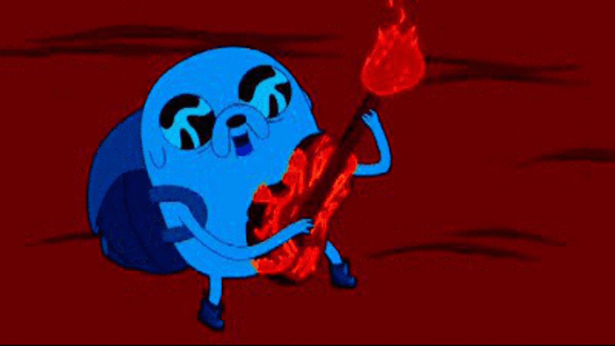 Guitar Flames Jake Adventure Time GIF
