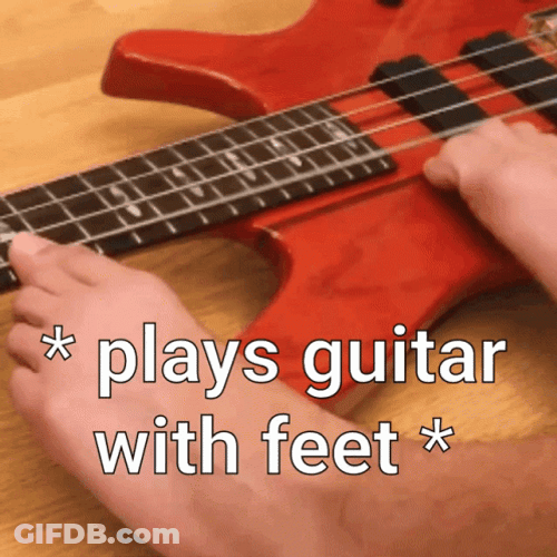 Guitar Playing With Feet GIF