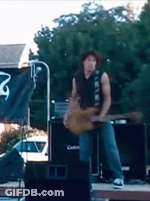 Guitar Throwing At The Concert GIF