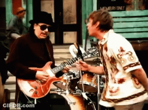 Guitarist And Drummer Chatting GIF