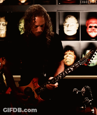 Guitarist With Skull Display Chaos GIF