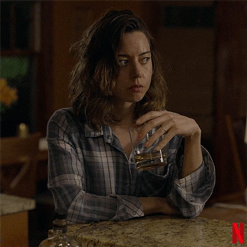 Gulp Gulp Gulp Aubrey Plaza Drunk Meme GIF