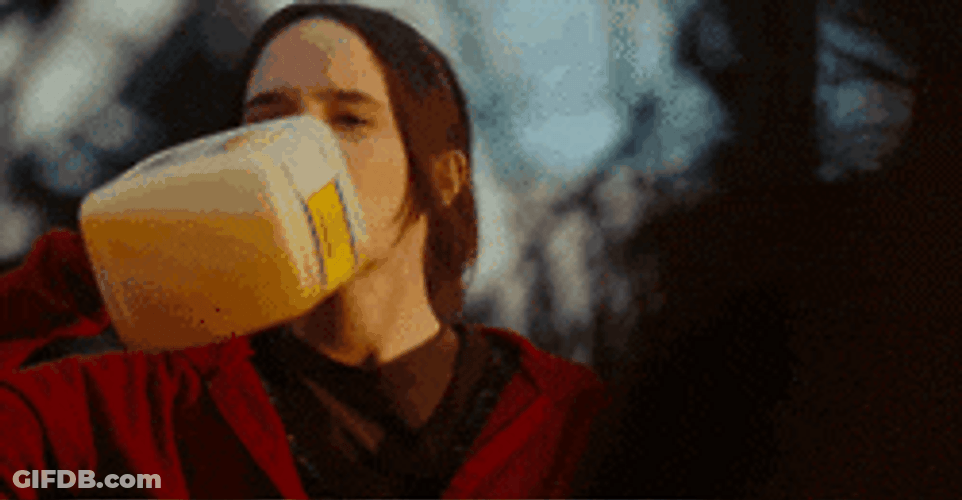 Gulp Gulp Gulp Ellen Page Drinking Meme GIF