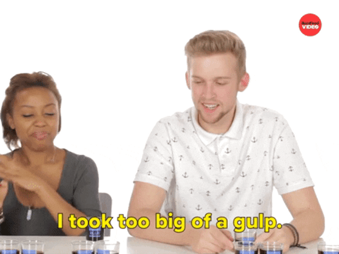 Gulp Gulp Gulp Food Vlogger Couple Meme GIF