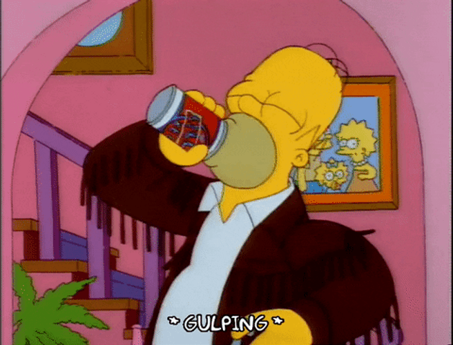 Gulp Gulp Gulp Thirsty Homer Simpson Meme GIF
