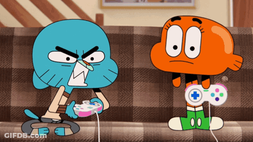 Gumball And Darwin Are Playing A Video Game Together GIF
