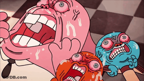 Gumball And Darwin Crying With Mouths Open GIF