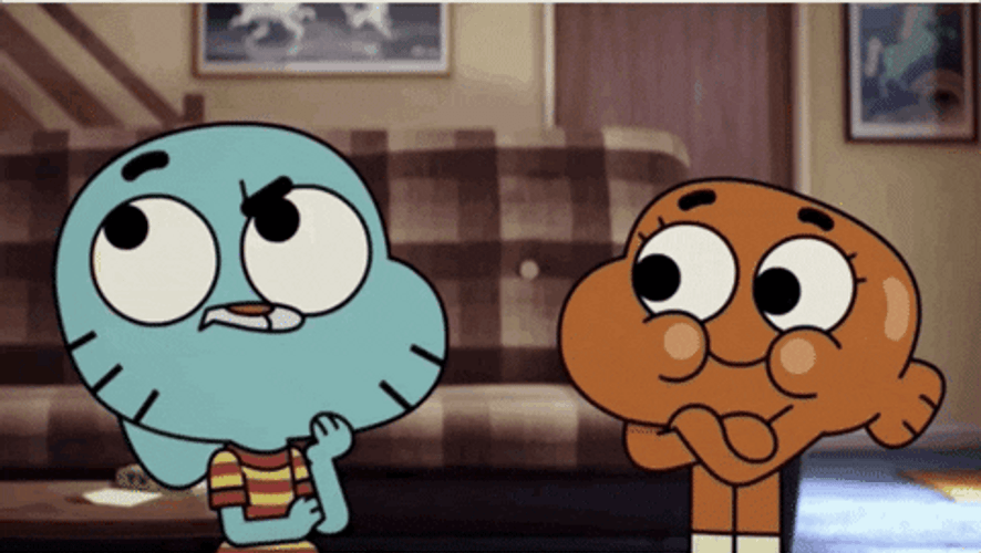 Gumball And Darwin Curious Thinking GIF