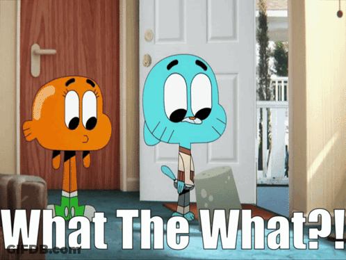 Gumball And Darwin Standing In Front Of Door GIF