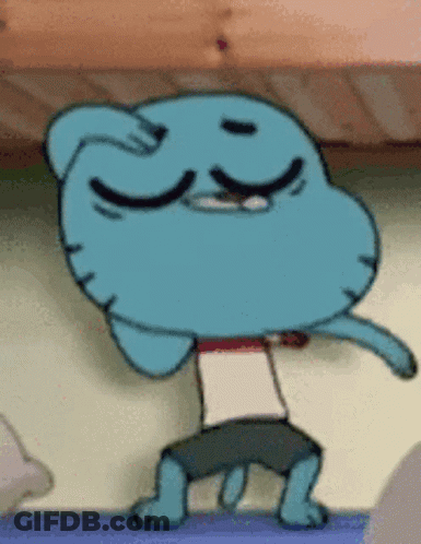 Gumball Dancing On Blue Surface GIF