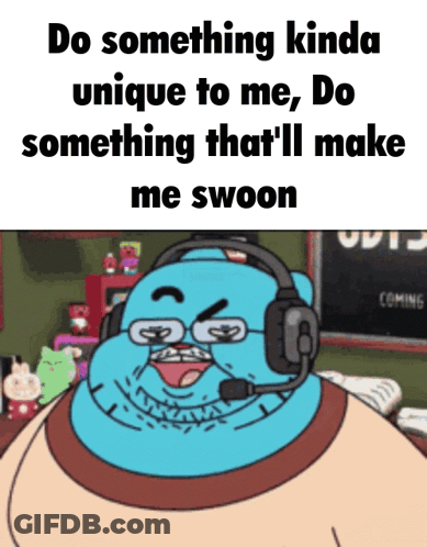 Gumball From The Amazing World Wearing Headset GIF