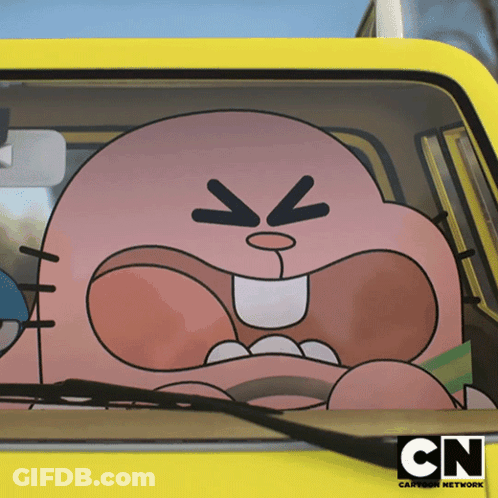 Gumball In Yellow Car GIF