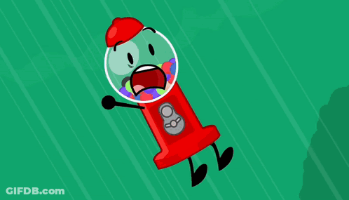 Gumball Machine And Rainbow Object On Hill GIF