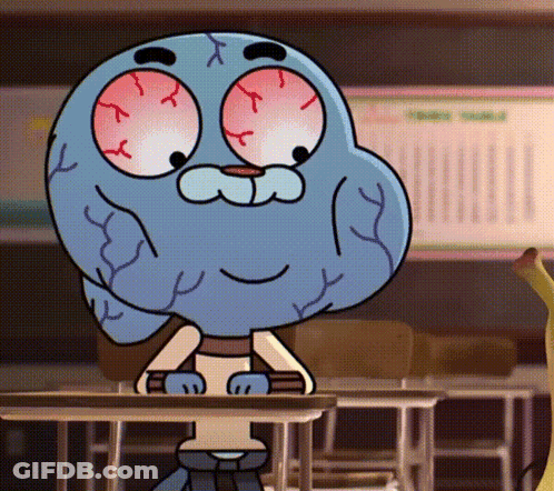 Gumball Sitting At Desk In Classroom GIF