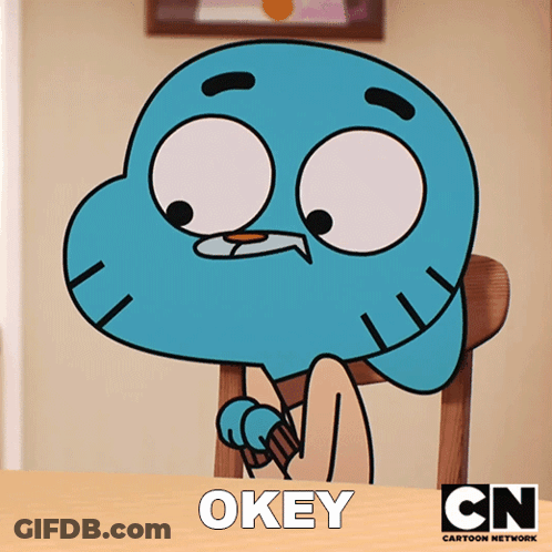 Gumball Sitting At Table GIF