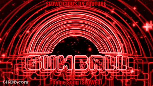 Gumball Theme Song Slowed Is Displayed On A Red Background GIF