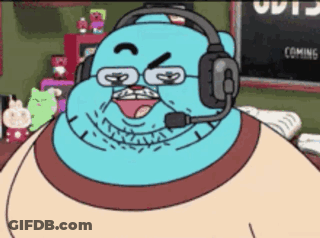 Gumball Wearing Headphones And Microphone GIF