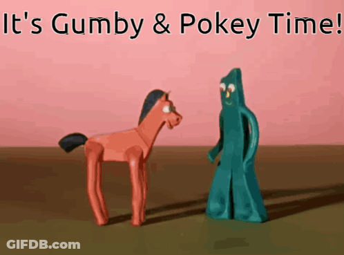 Gumby And Pokey Time With Horse GIF