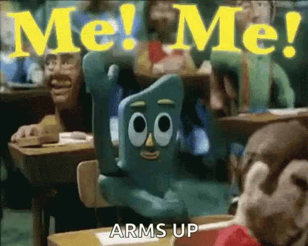 Gumby Arm Up In Classes GIF
