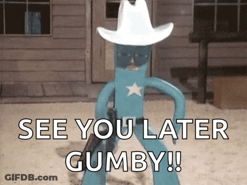 Gumby Cowboy Saying See You Later GIF