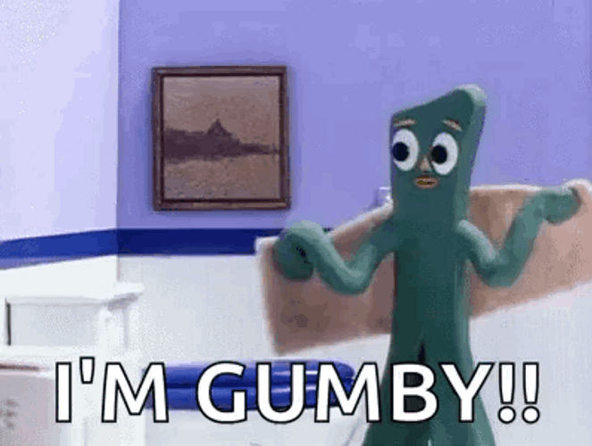 Gumby Drying Himself With Towel GIF