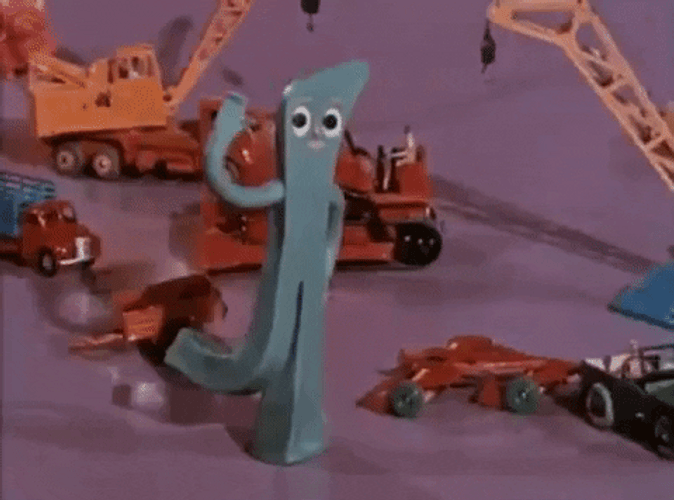 Gumby Gliding On Floor GIF