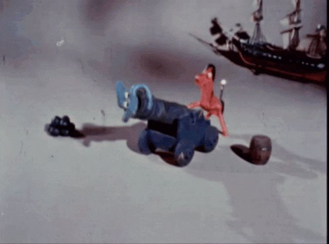Gumby Used As Cannon Ball GIF