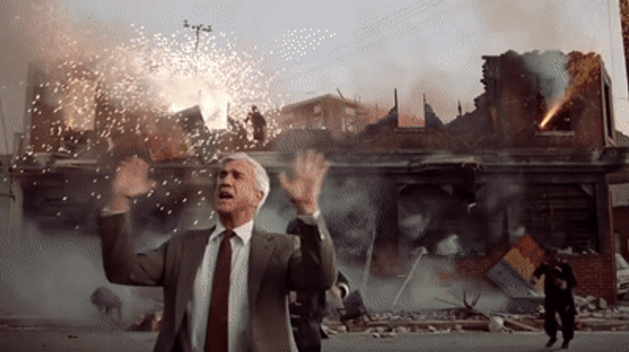 Gun Frank Drebin Unfazed Nothing To See Here GIF