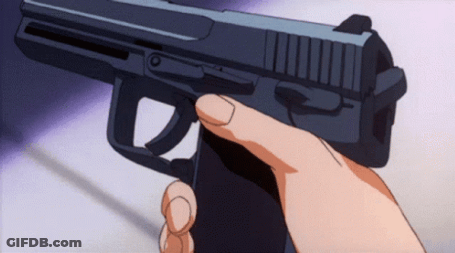 Gun Shooting Anime Evangelio Misato Katsuragi GIF