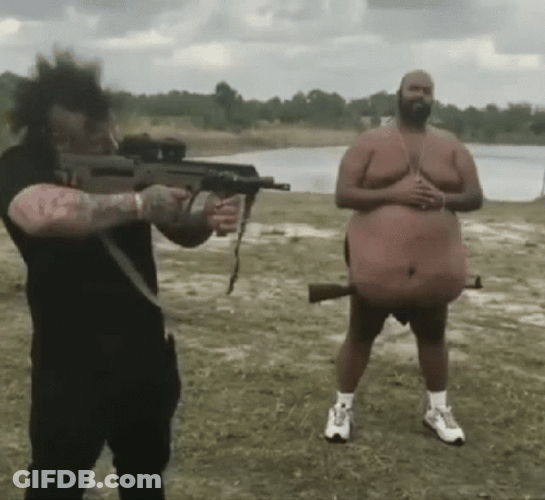 Gun Shooting Fat Man Snipper GIF