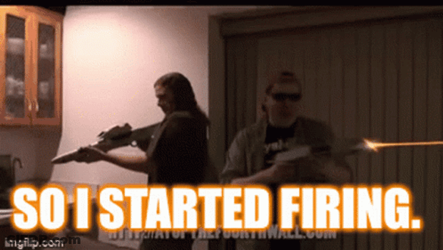Gun Shooting Firing Laughing GIF