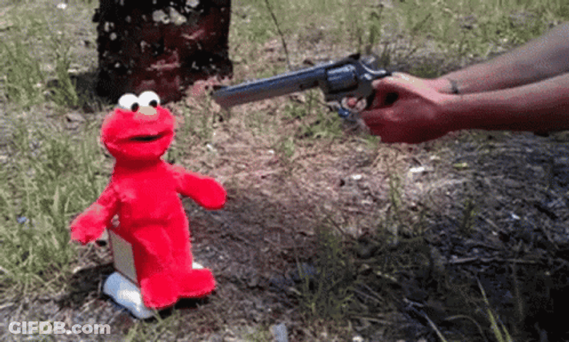 Gun Shooting Sesame Street Elmo GIF