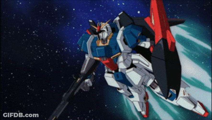 Gundam Zeta Flying Armor Transformation GIF