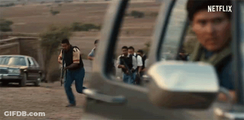 Gunman Running To Car, Another Man Watching GIF