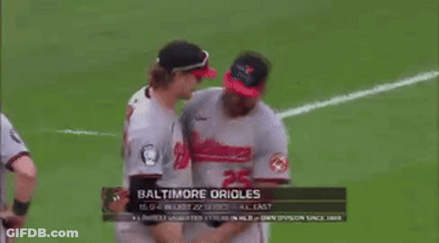 Gunnar Henderson Hugging Teammates GIF