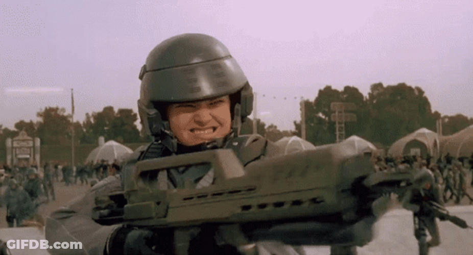 Gunner Dizzy Flores Starship Troopers GIF