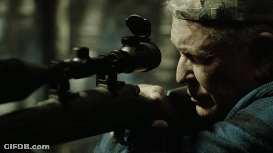 Gunner Looking Through The Gun Sight GIF