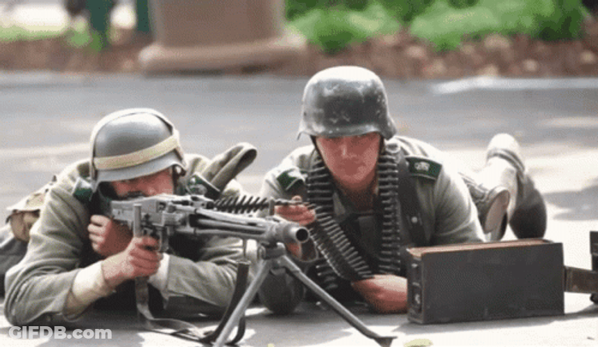 Gunner Lying On His Stomach GIF