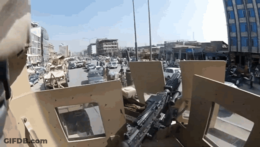 Gunner On Top Of Traffic GIF